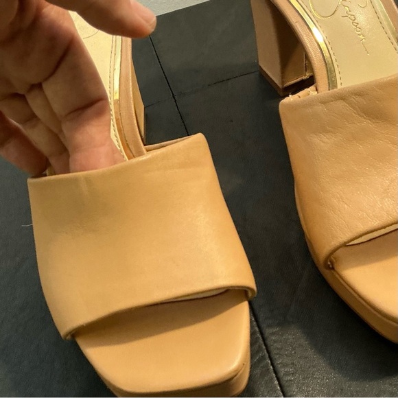 Jessica Simpson Tan Block Heels - Platform Slip-On (size 6M) - Picture 5 of 13